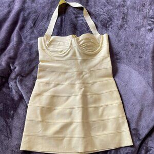 House of CB Buttercup Bandage Halter Mini Dress - Yellow